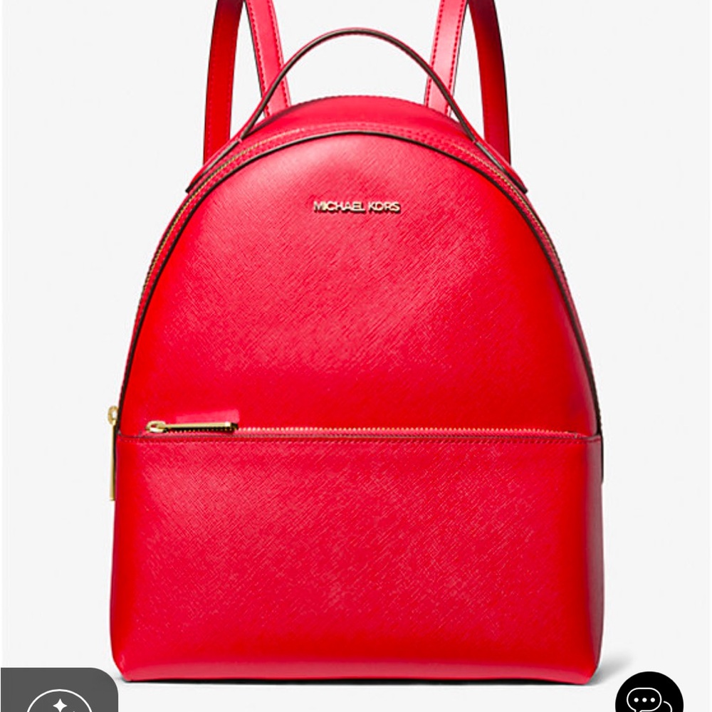 Michael Kors Red Backpack with Adjustable Straps with matching wallet
